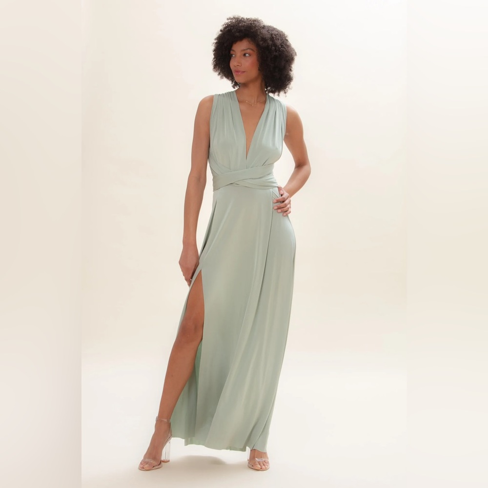 Twobirds New York Slit Dress in Sage